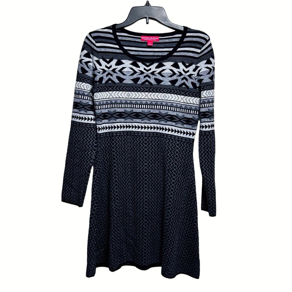 Krimson Klover Black and White Patterned Midi Dress